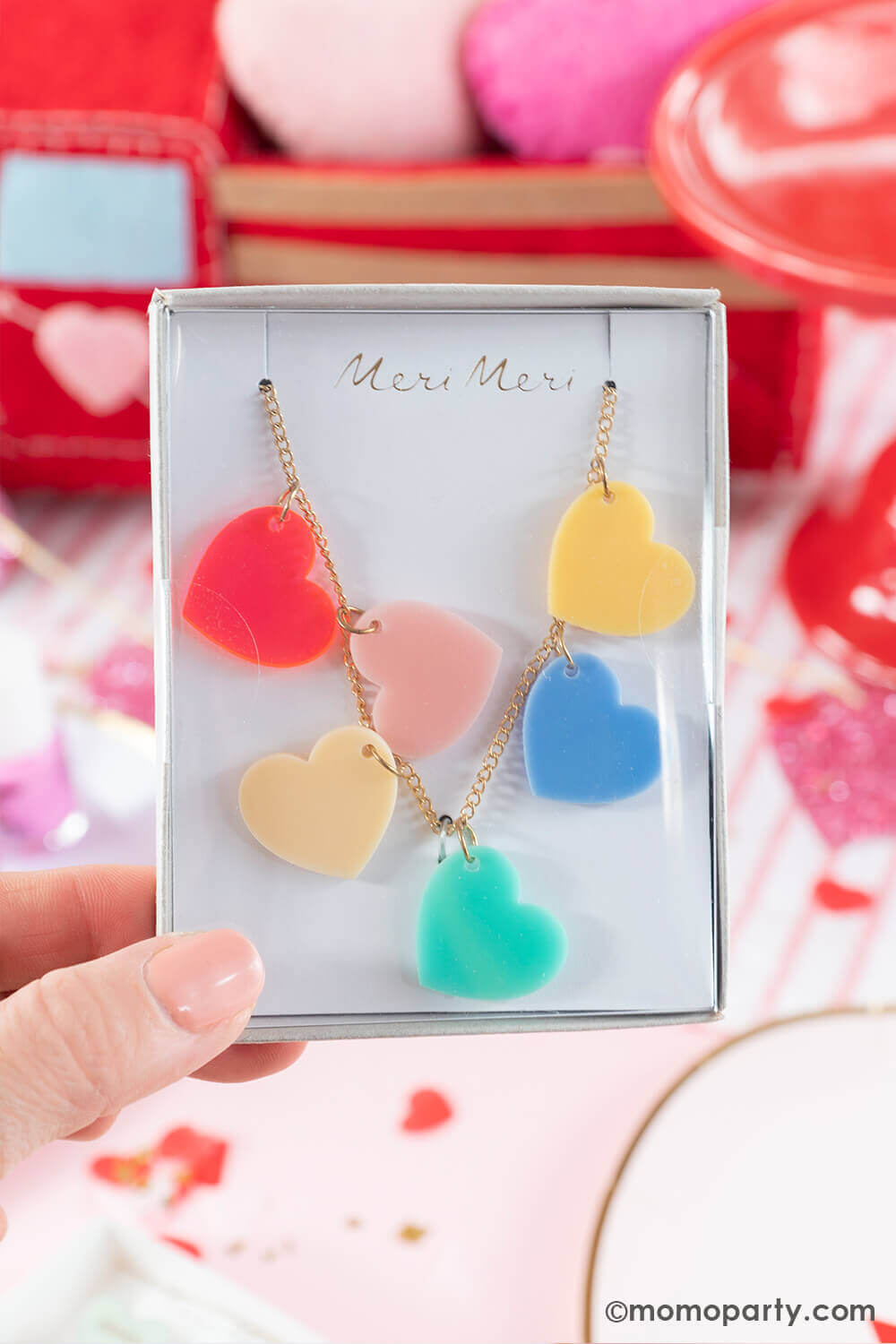 Rainbow Hearts Necklace