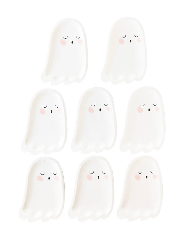 My Mind's Eye trick or treat ghost shaped plates, set of 8, With their fun shaped ghoulish details these party plates are sure to keep your guests haunting your treat table all night!